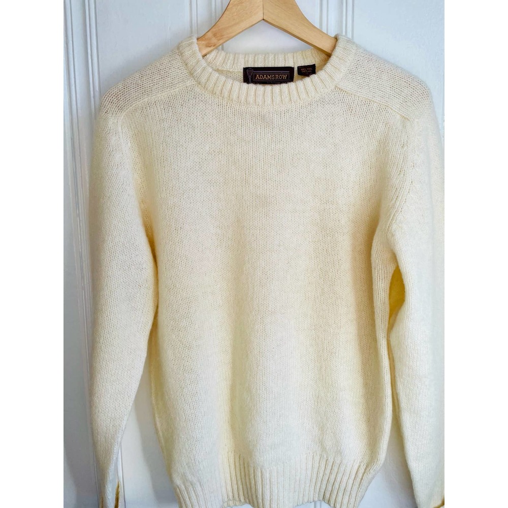 Adams Row by RIehman 100% Wool Shetland Sweater Cream Women’s M